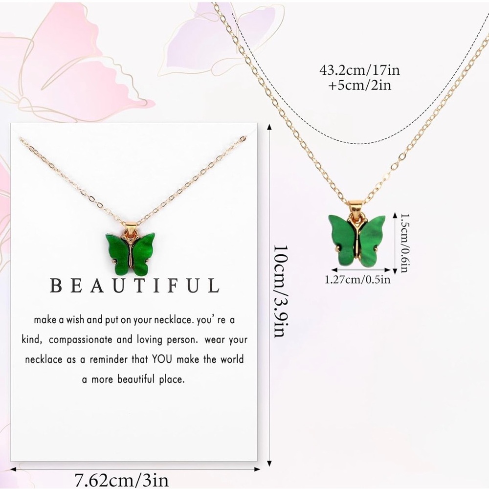 CHOICE OF COLOR Butterfly Pendant Necklace 🦋